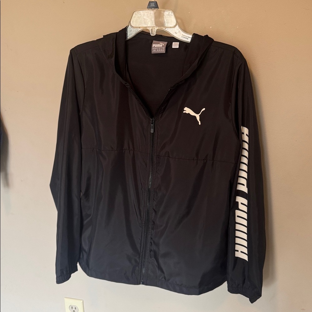 Puma Black Jacket with White Puma Logos